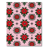 Pink Poinsettia Floral Area Rug