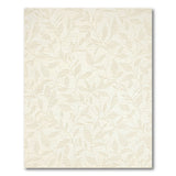Ivory Leaf Branch Embroidered Area Rug