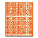 Orange Vibrant Orange Geometric Maze Area Rug