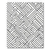 Geometric Maze Black White Area Rug