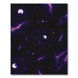 Purple Cosmic Lightning Night Sky Area Rug