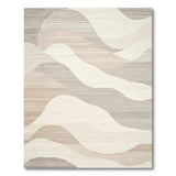 Beige and Neutral Abstract Wavy Neutral Area Rug