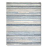 Modern Blue Teal Striped Area Rug