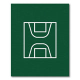 Green Geometric Basketball Hoop Area Rug