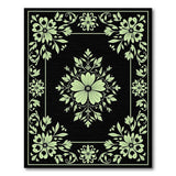 Green Elegant Green Floral Vintage Area Rug