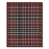 Bold Red Grid Black White Geometric Area Rug