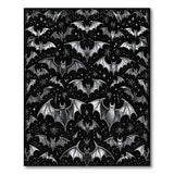 ODIKA Gothic Bat Pattern Washable Rug - Spooky Non-Slip Low Pile Area Rug