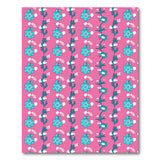 Hot Pink Teal Floral Pattern Area Rug