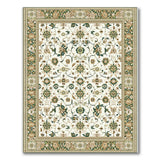 Cream Green Floral Persian Area Rug