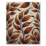 Ornate Autumn Leaves Brown Tan Area Rug