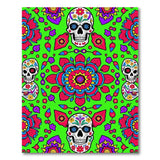 Vibrant Sugar Skull Day of the Dead Area Rug