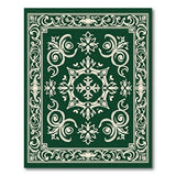 Emerald Green Ornate Persian Area Rug