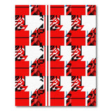 Bold Red Geometric Modern Area Rug