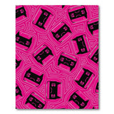Vibrant Pink Cartoon Cassette Tape Rug