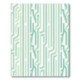 Abstract Green Line Geometric Area Rug
