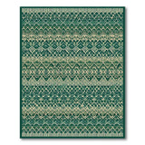 Green Tribal Geometric Diamond Area Rug