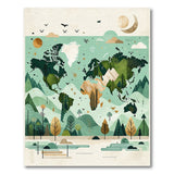 Global Forest World Map Adventure Rug