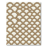 Tan Scalloped Wave Area Rug