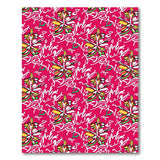Vibrant Pink Floral Swirl Area Rug