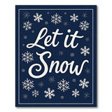 Let It Snow Navy Snowflake Area Rug