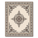 Beige and Neutral Ornate Floral Vintage Beige Area Rug