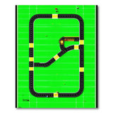 Race Track on Green Field Kids Area Rug