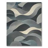 Geometric Modern Grey Abstract Wavy Grey Area Rug