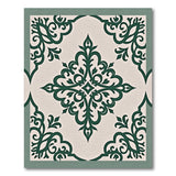 Ornate Green Medallion Area Rug