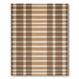 Brown Tan Plaid Woven Rustic Farmhouse Area Rug
