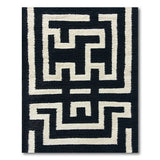 Bold Black White Greek Key Geometric Rug