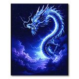 Electric Blue Dragon Storm Area Rug