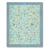 Teal Mosaic Geometric Area Rug