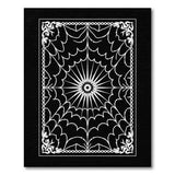 Ornate Spider Web Black White Area Rug
