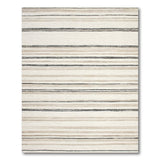 Geometric Modern Beige and Neutral Beige Black Striped Woven Area Rug