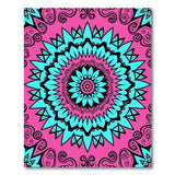 Multi-color and Patterns Vibrant Pink Teal Mandala Area Rug