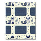Navy Whimsical Cat Dino Kids Rug