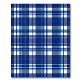 Blue and Teal Blue Plaid Washable Area Rug
