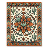 Southwestern Agave Succulent Chain Rug
