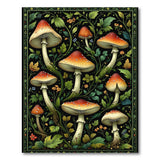 Red Fly Agaric Mushroom Botanical Area Rug