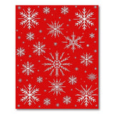 Festive Red Snowflakes Red Area Rug