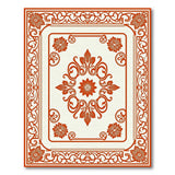 Ornate Orange Floral Border Area Rug