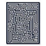 Intricate Navy Maze Labyrinth Area Rug