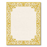 Golden Baroque Ornate Border Area Rug