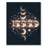 Celestial Moon Phases Boho Area Rug