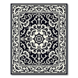 Black and White Elegant Black White Persian Motif Area Rug