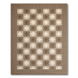 Brown Tan Diamond Grid Woven Rug