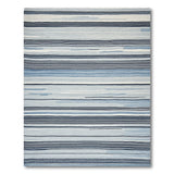 Modern Blue Striped Woven Area Rug