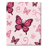 Whimsical Pink Butterfly Swirl Area Rug