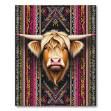Highland Cow Heritage Tribal Area Rug