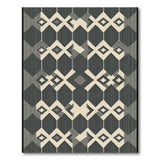 Grey Geometric Diamond Interlock Area Rug